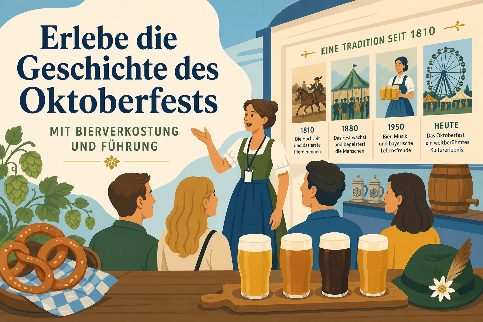 Erlebe die Geschichte des Oktoberfests mit Bierverkostung und Führung