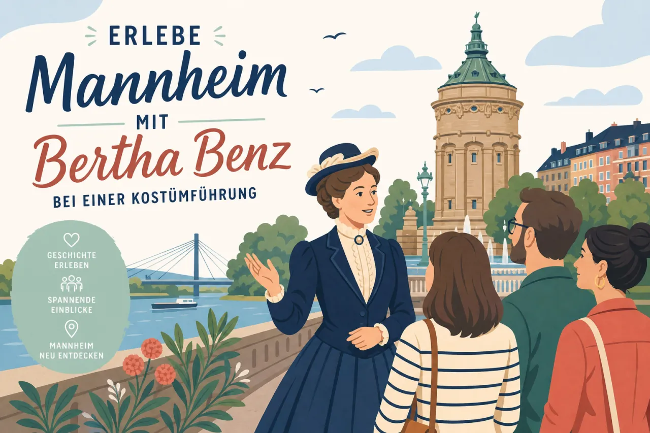 Erlebe Mannheim mit Bertha Benz bei einer Kostümführung