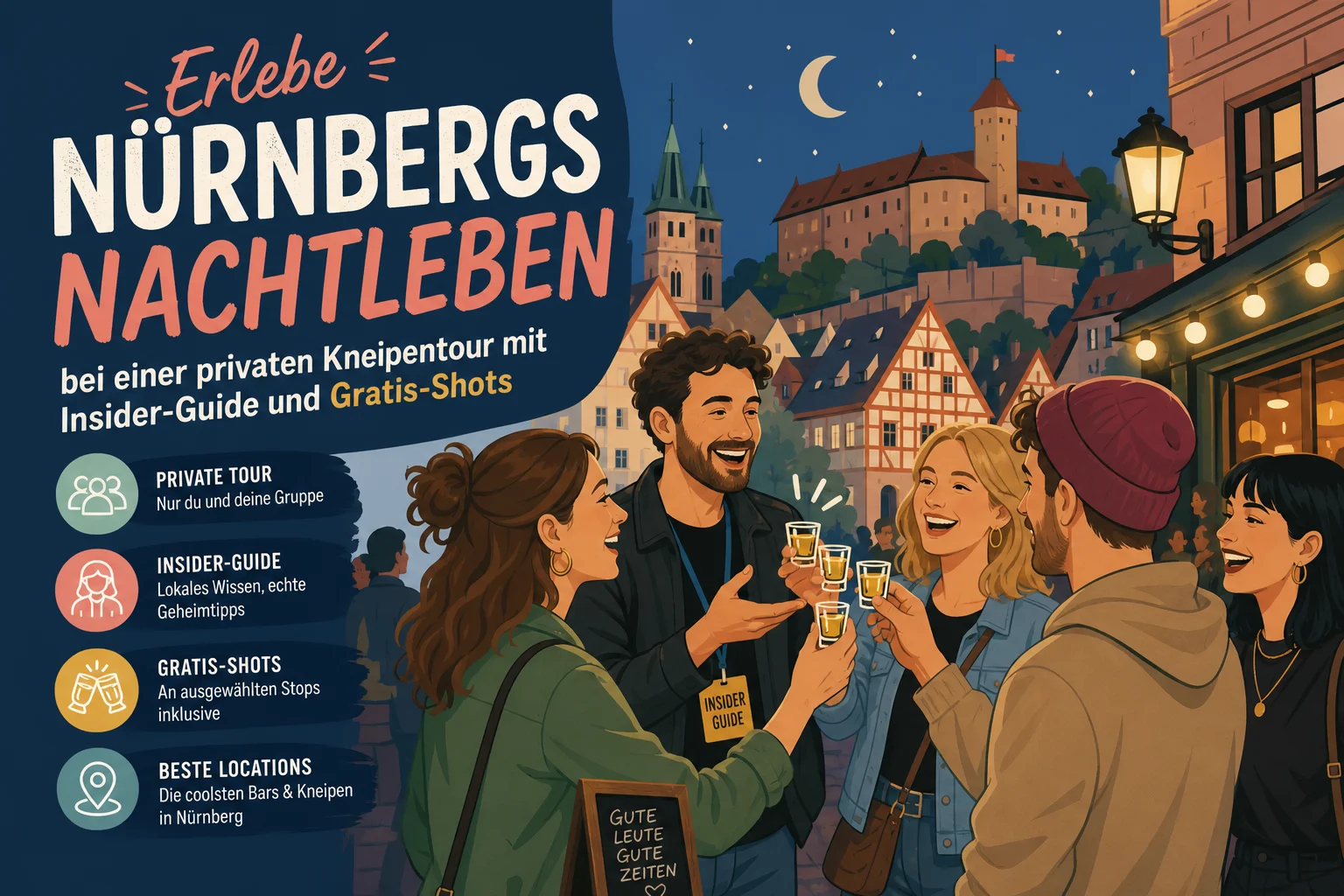 Erlebe Nürnbergs Nachtleben bei einer privaten Kneipentour mit Insider-Guide und Gratis-Shots