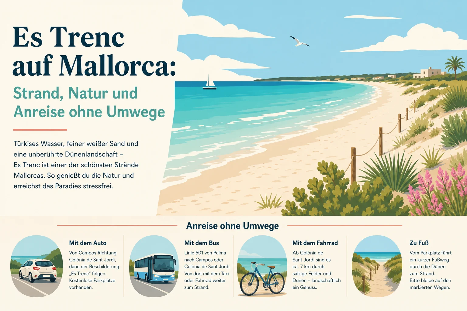 Es Trenc auf Mallorca: Strand, Natur und Anreise ohne Umwege