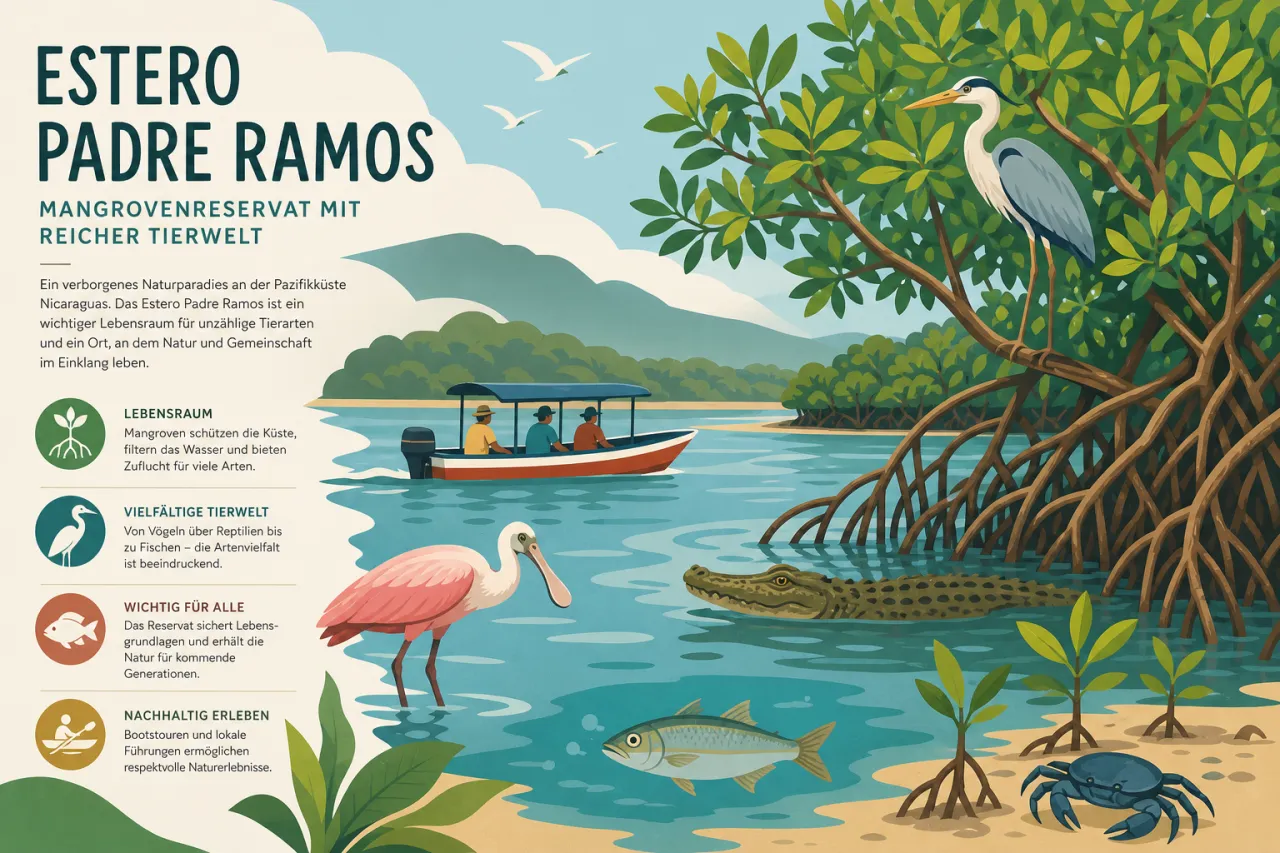 Estero Padre Ramos: Mangrovenreservat mit reicher Tierwelt