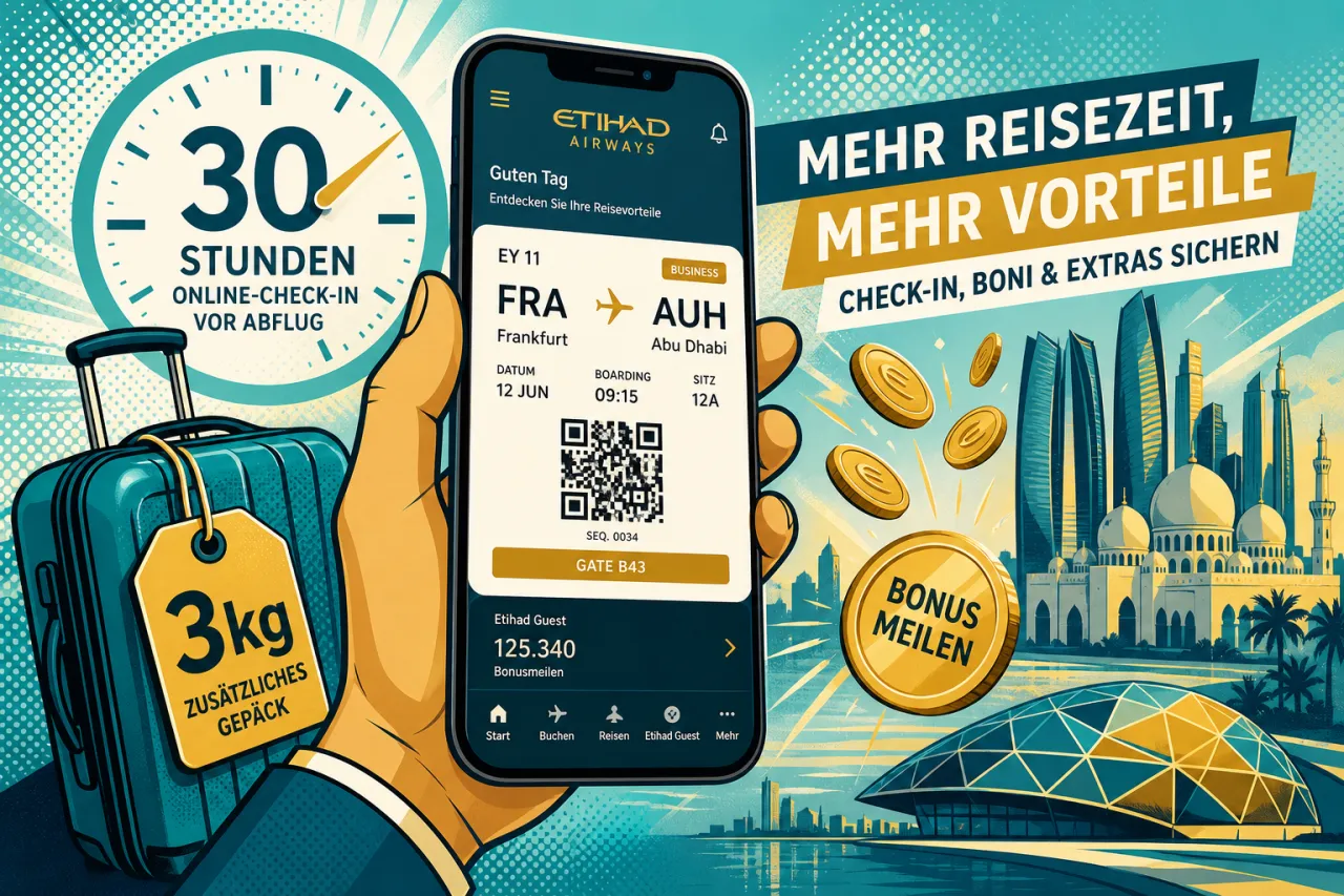 Etihad Airways: Smart Check-in, Bonusmeilen und mehr Gepäck