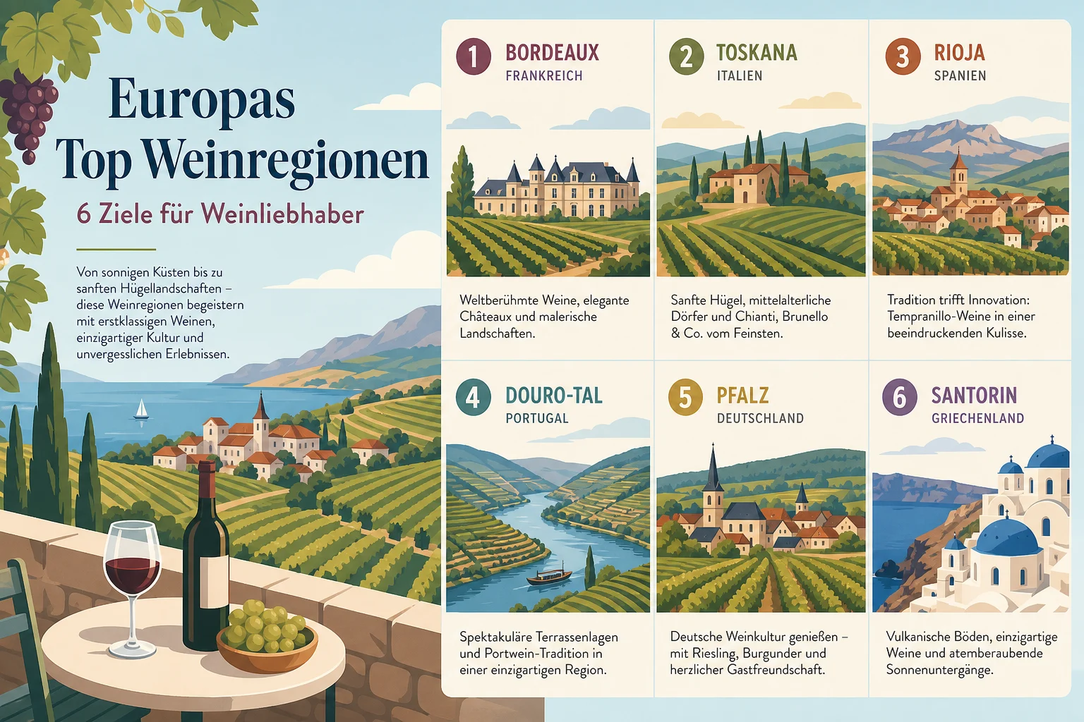 Europas Top Weinregionen – 6 Ziele für Weinliebhaber