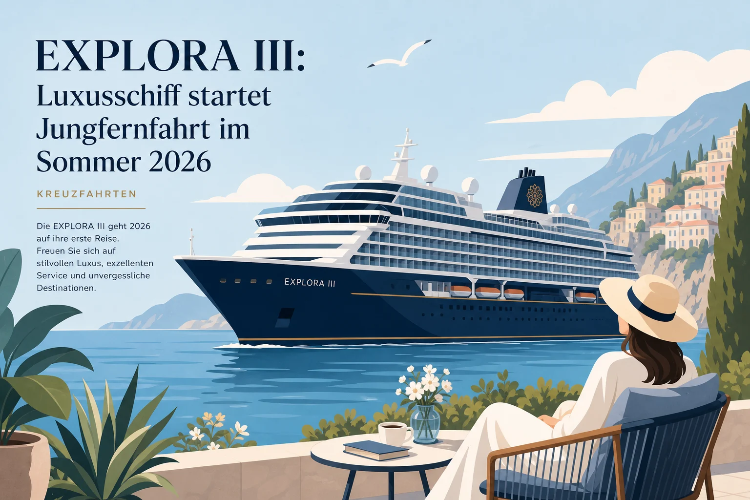 EXPLORA III: Luxusschiff startet Jungfernfahrt im Sommer 2026