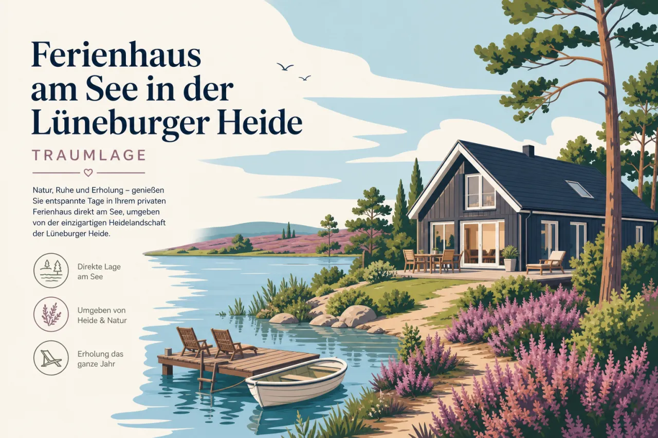 Ferienhaus am See in der Lüneburger Heide: Traumlage