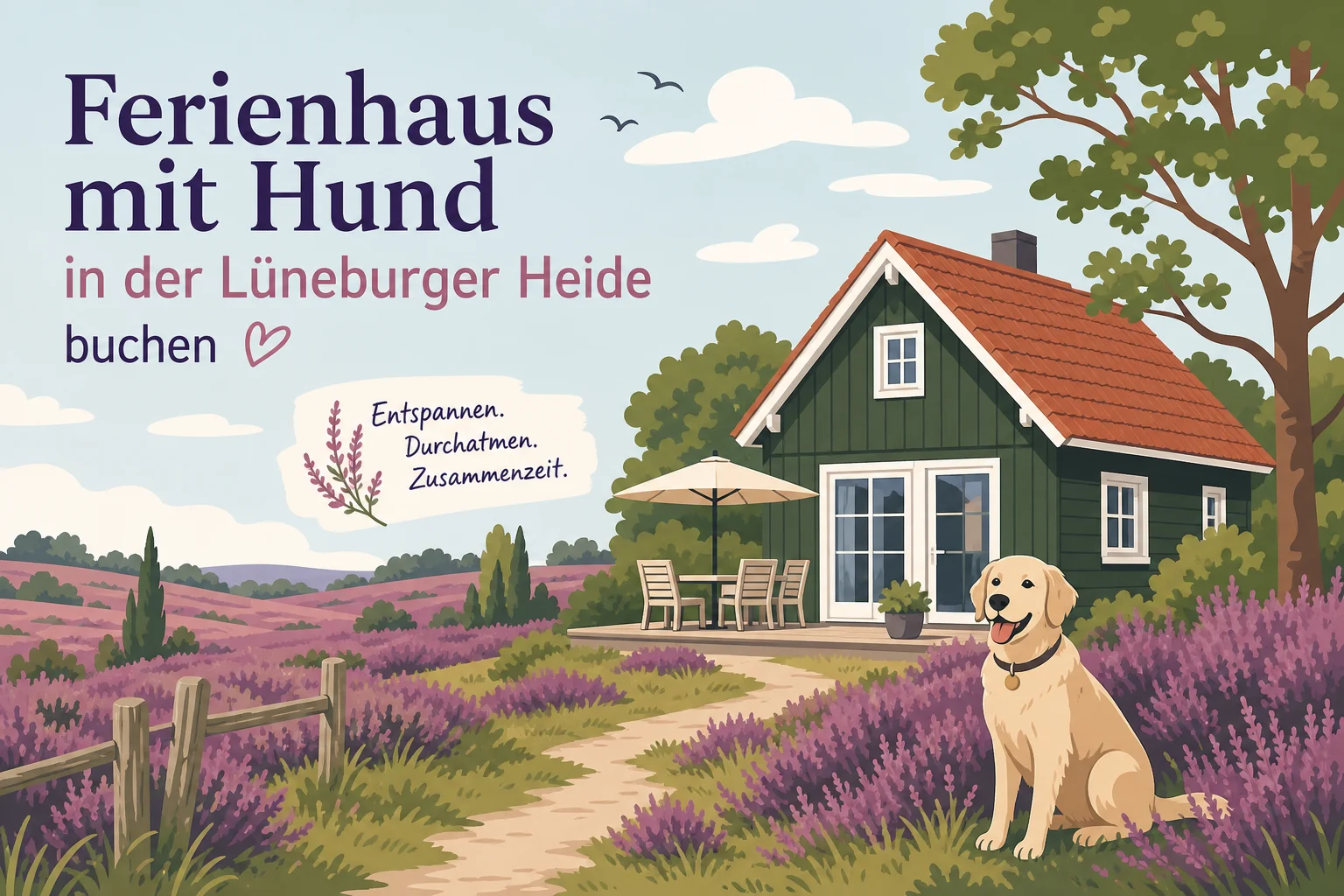 Ferienhaus mit Hund in der Lüneburger Heide buchen