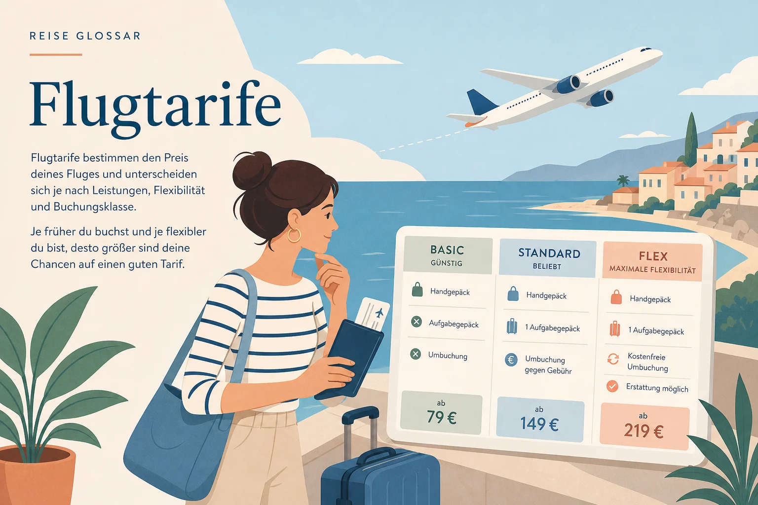 Flugtarife: Was sie bedeuten und wie sie sich zusammensetzen
