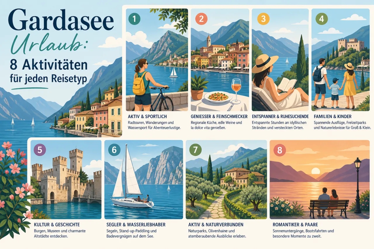 Gardasee Urlaub: 8 Aktivitäten für jeden Reisetyp