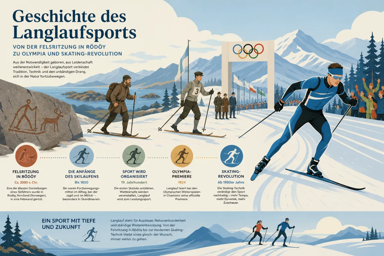 Geschichte des Langlaufsports: Von der Felsritzung in Rödöy zu Olympia und Skating-Revolution