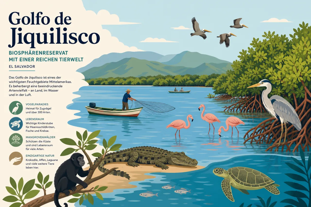Golfo de Jiquilisco: Biosphärenreservat mit einer reichen Tierwelt