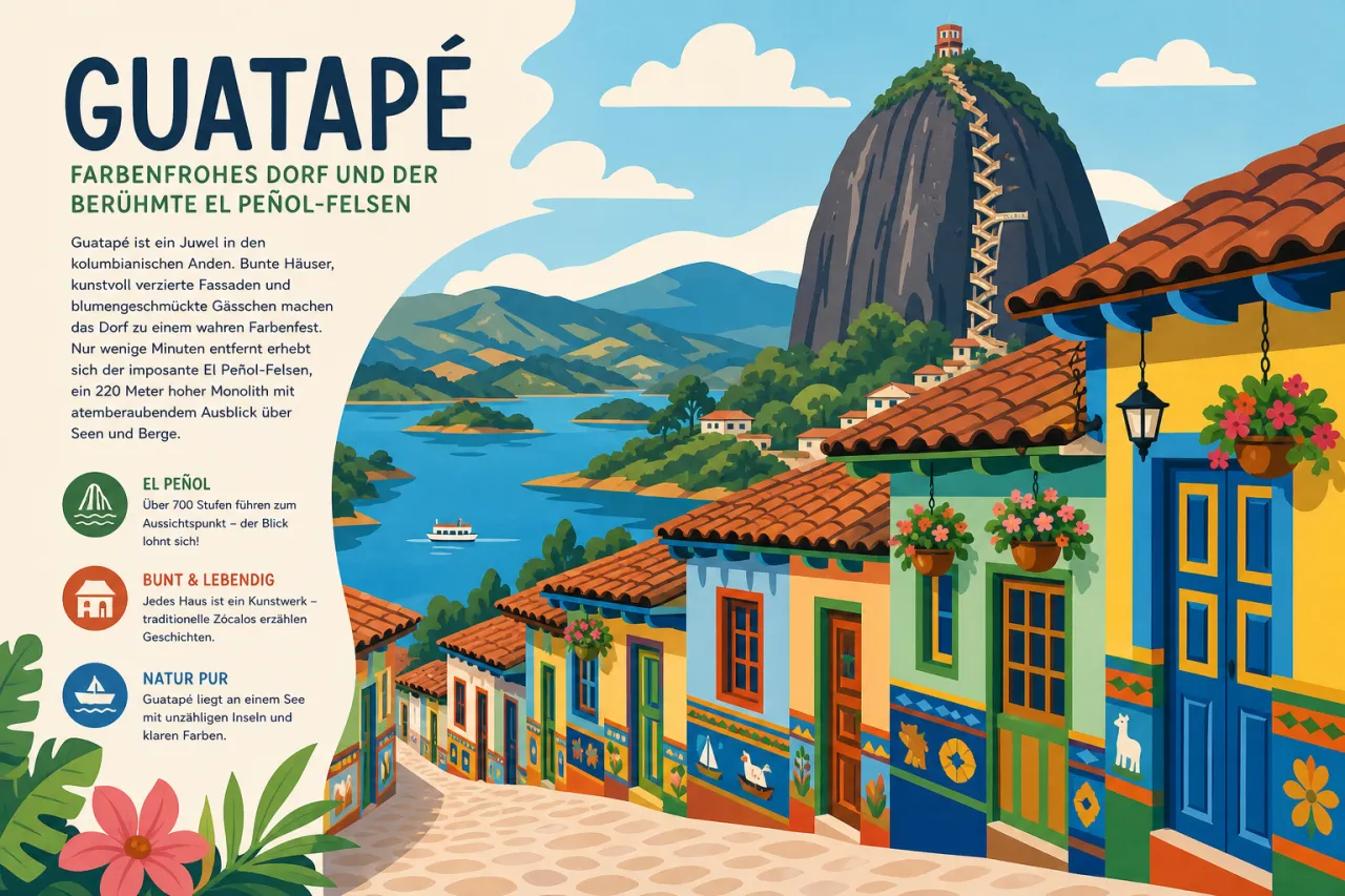 Guatapé: Farbenfrohes Dorf und der berühmte El Peñol-Felsen