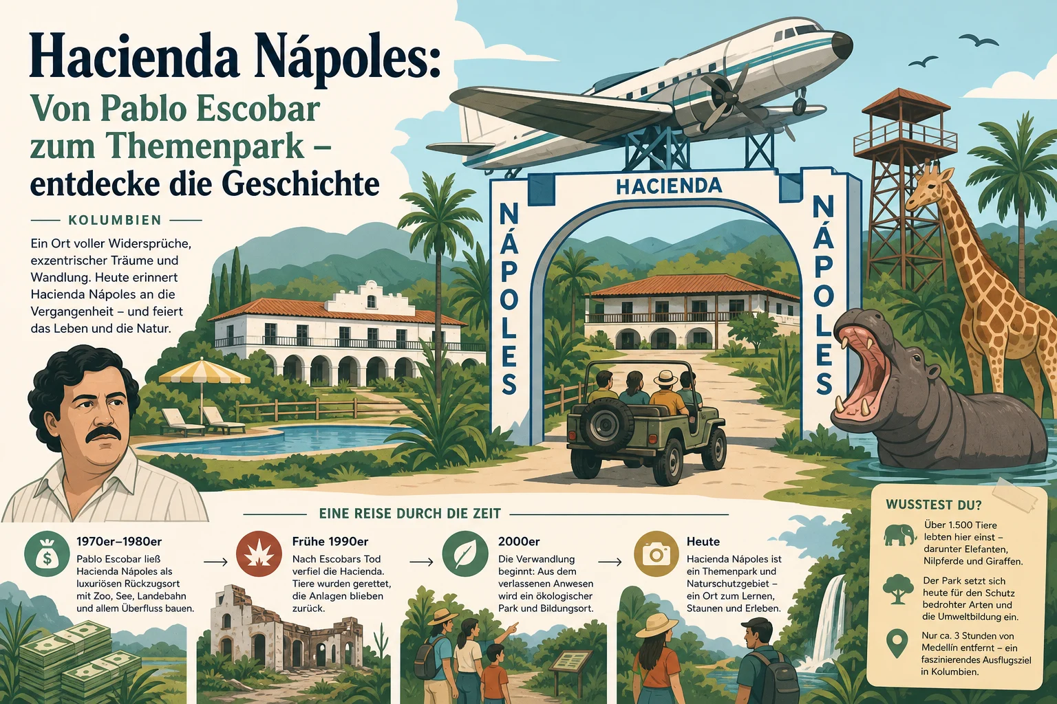 Hacienda Nápoles: Von Pablo Escobar zum Themenpark