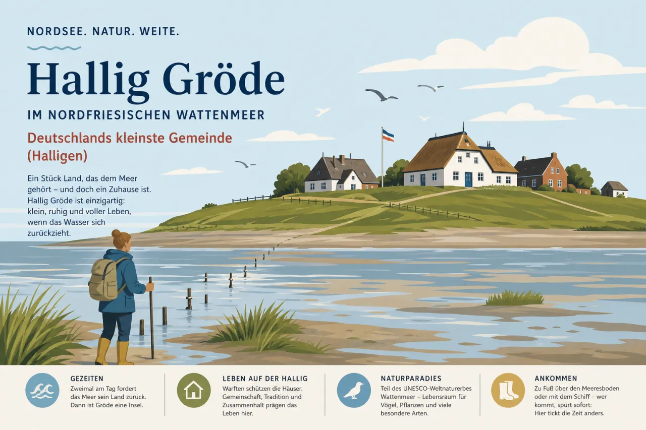 Hallig Gröde im Nordfriesischen Wattenmeer: Deutschlands kleinste Gemeinde