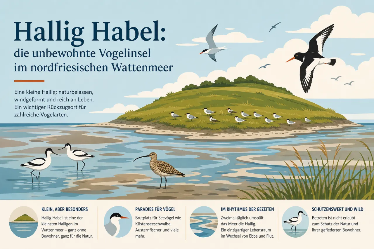 Hallig Habel: die unbewohnte Vogelinsel im nordfriesischen Wattenmeer