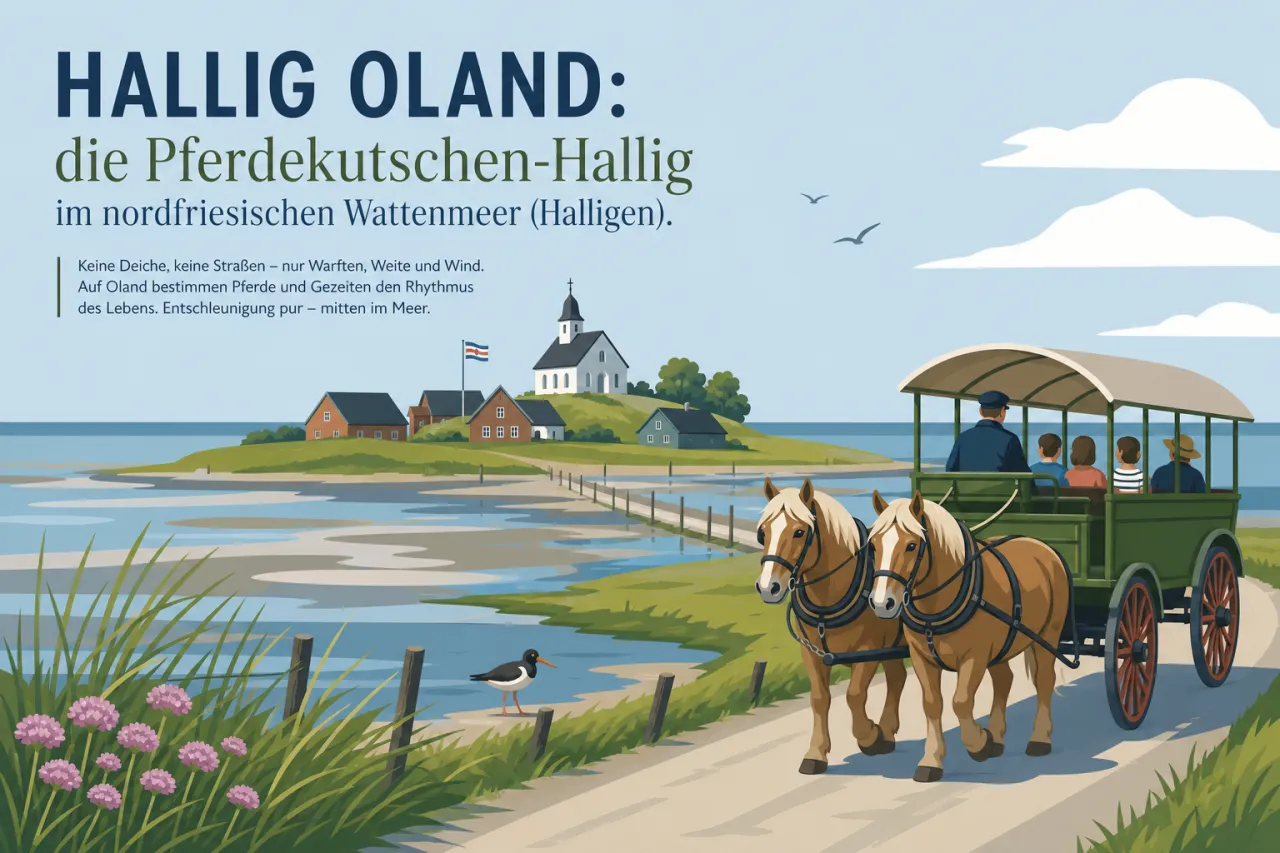 Hallig Oland: die Pferdekutschen-Hallig im nordfriesischen Wattenmeer