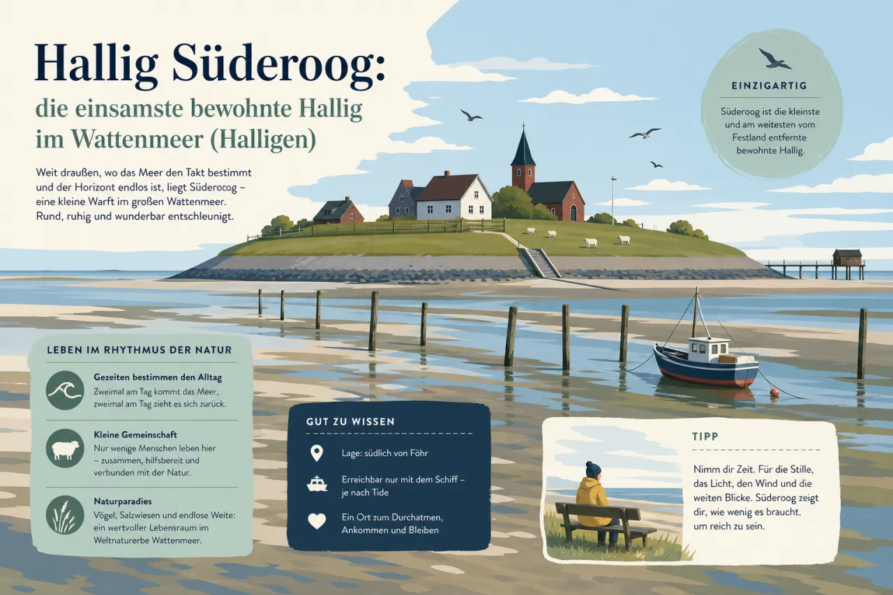 Hallig Süderoog: die einsamste bewohnte Hallig im Wattenmeer