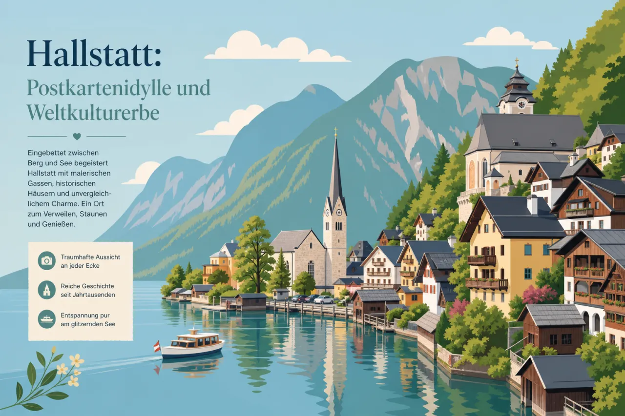 Hallstatt: Postkartenort am See mit Salzbergwerk und Weltkulturerbe