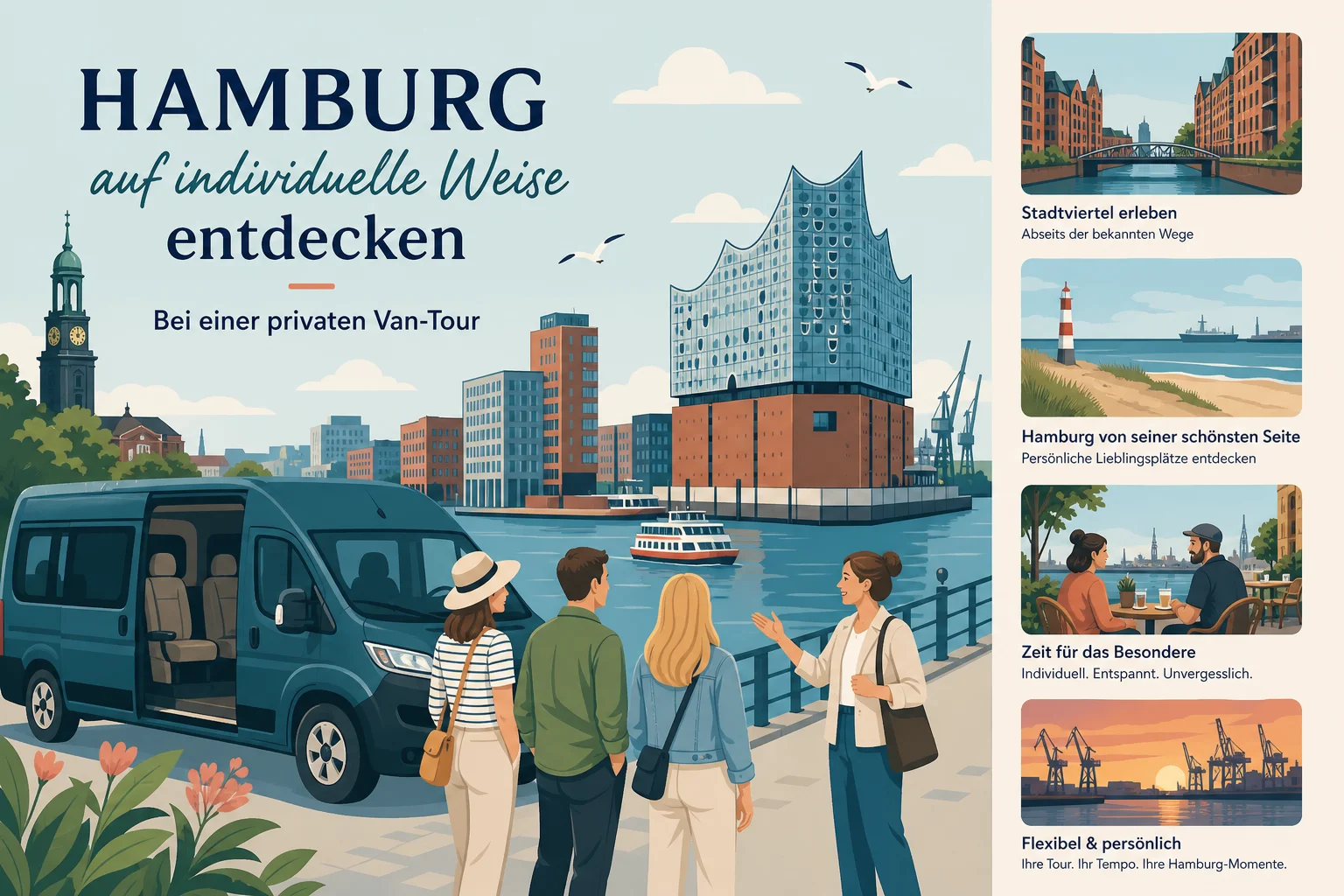 Hamburg auf individuelle Weise entdecken bei einer privaten Van-Tour