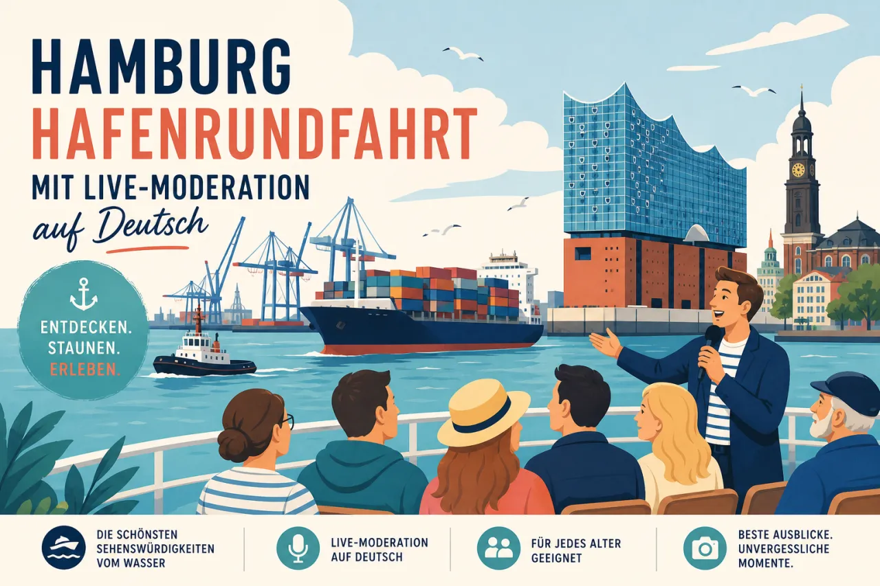 Hamburg Hafenrundfahrt mit Live-Moderation auf Deutsch