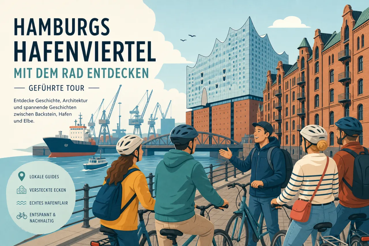 Hamburgs Hafenviertel mit dem Rad entdecken bei einer geführten Tour