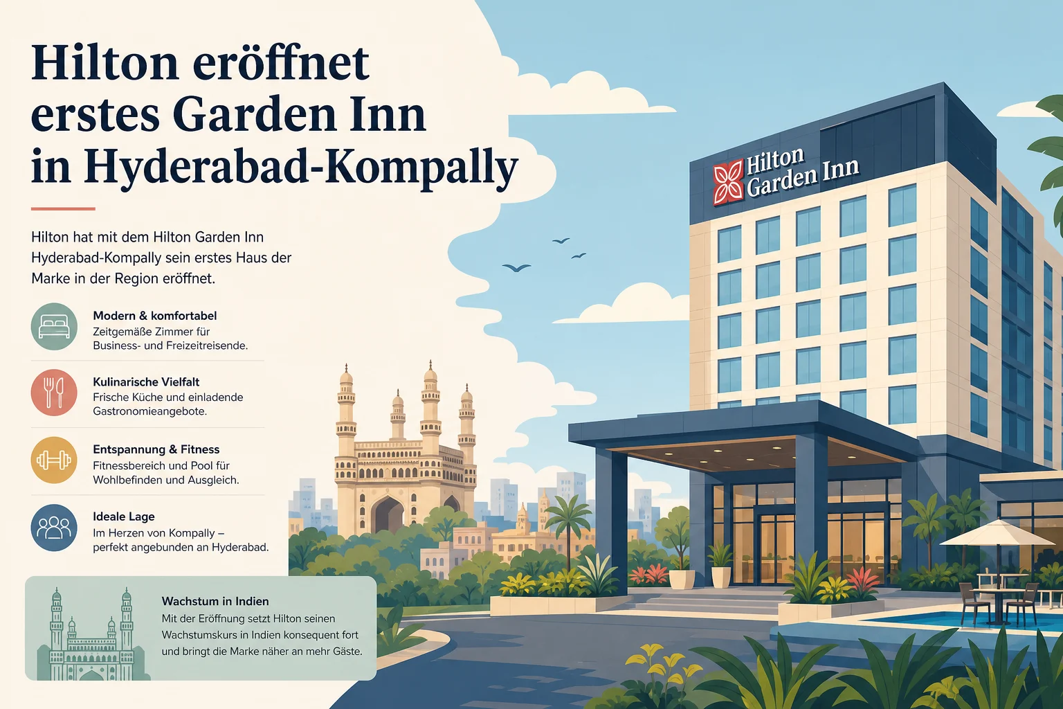 Hilton eröffnet erstes Garden Inn in Hyderabad-Kompally