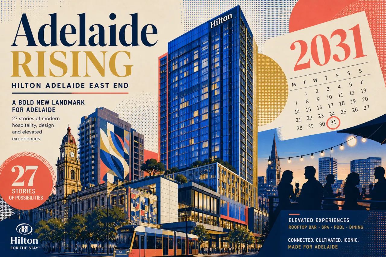 Hilton kehrt nach Adelaide zurück: 27-stöckiges Flaggschiff-Hotel kommt 2031