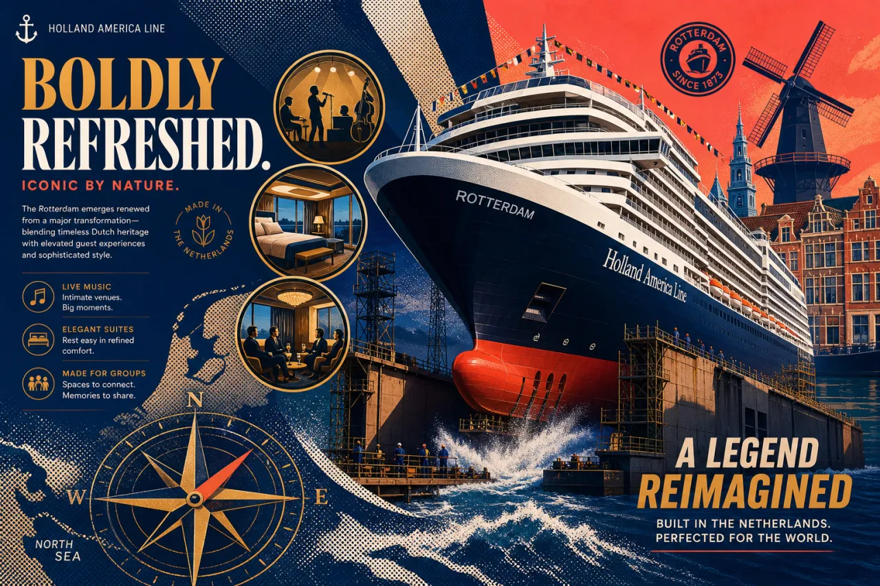 Holland America Rotterdam nach Werft-Aufenthalt zurück — das ist neu an Bord