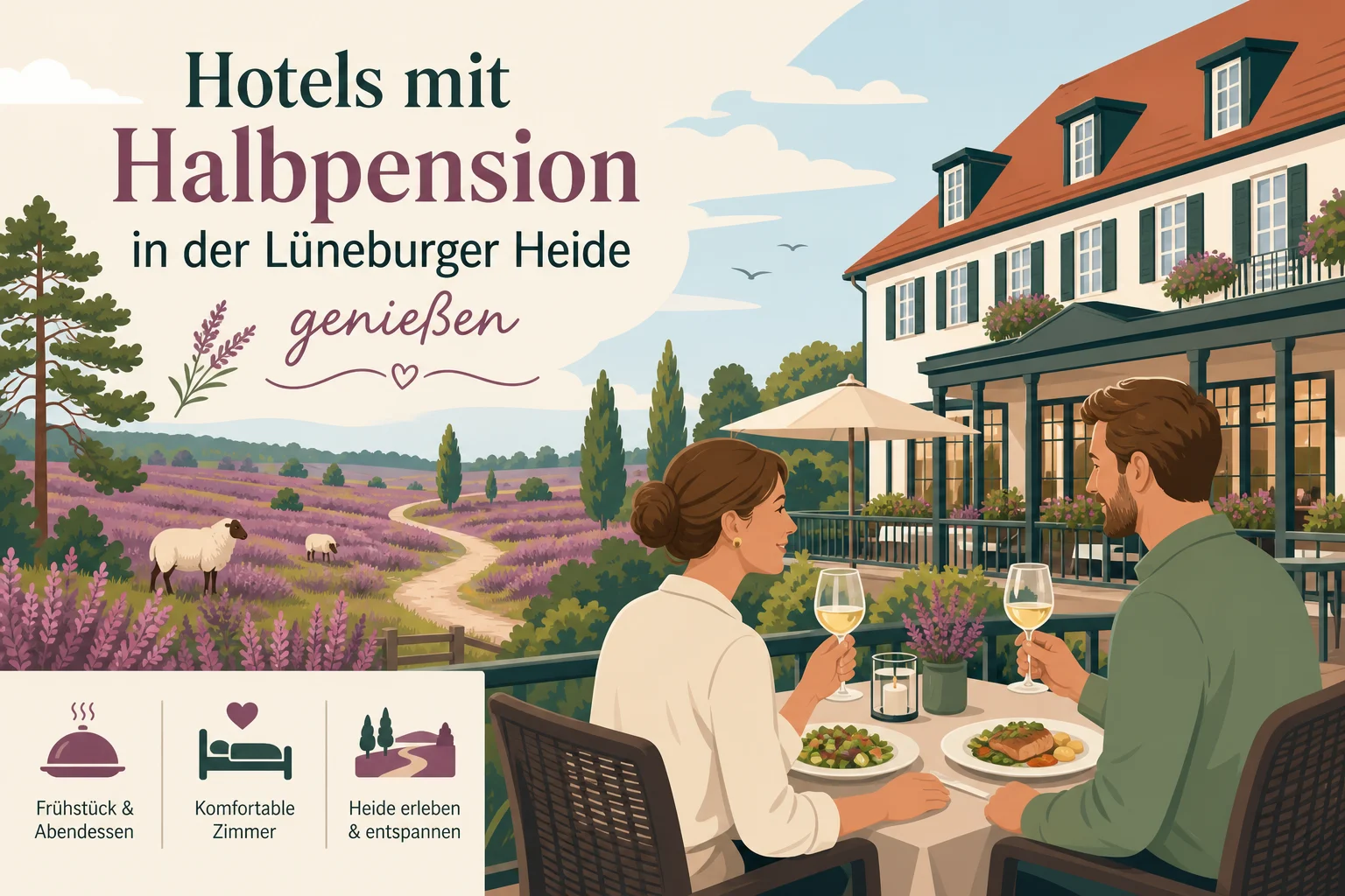 Hotels mit Halbpension in der Lüneburger Heide genießen