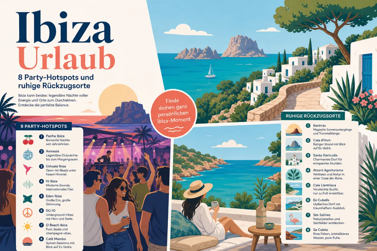 Ibiza Urlaub: 8 Party-Hotspots und ruhige Rückzugsorte
