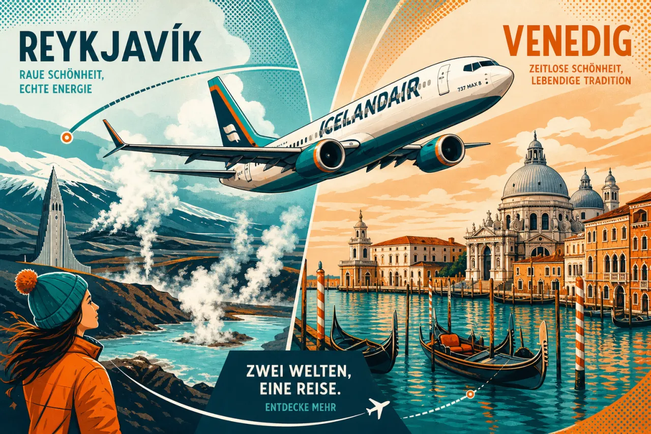 Icelandair fliegt ab Mai 2026 direkt nach Venedig