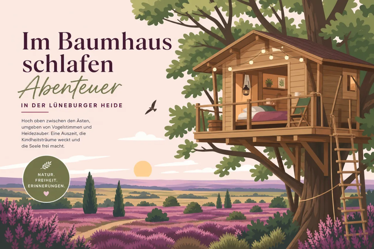 Im Baumhaus schlafen: Abenteuer in der Lüneburger Heide