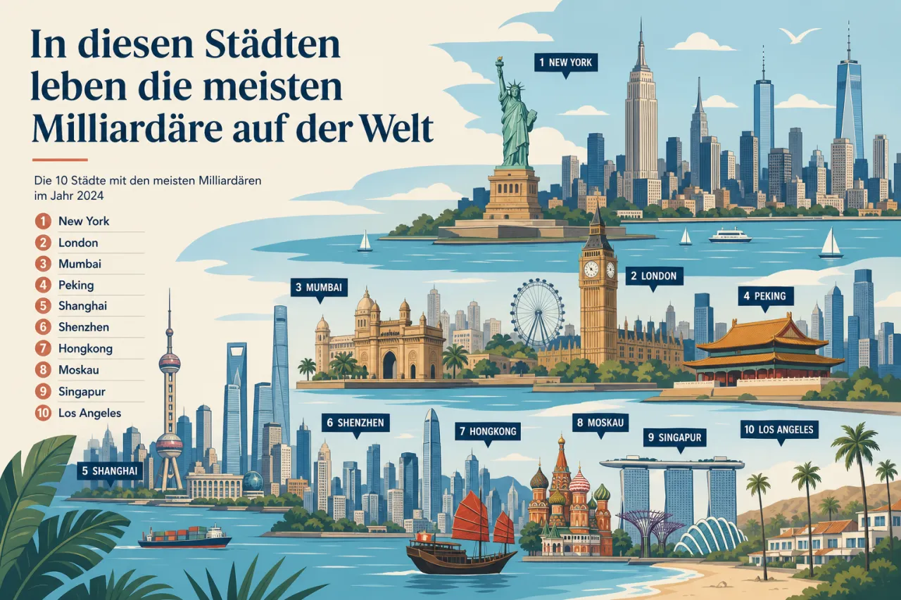 In diesen Städten leben die meisten Milliardäre auf der Welt