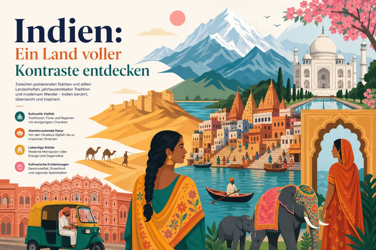 Indien: Kontraste, Küche, Kultur und Natur auf einer Reise