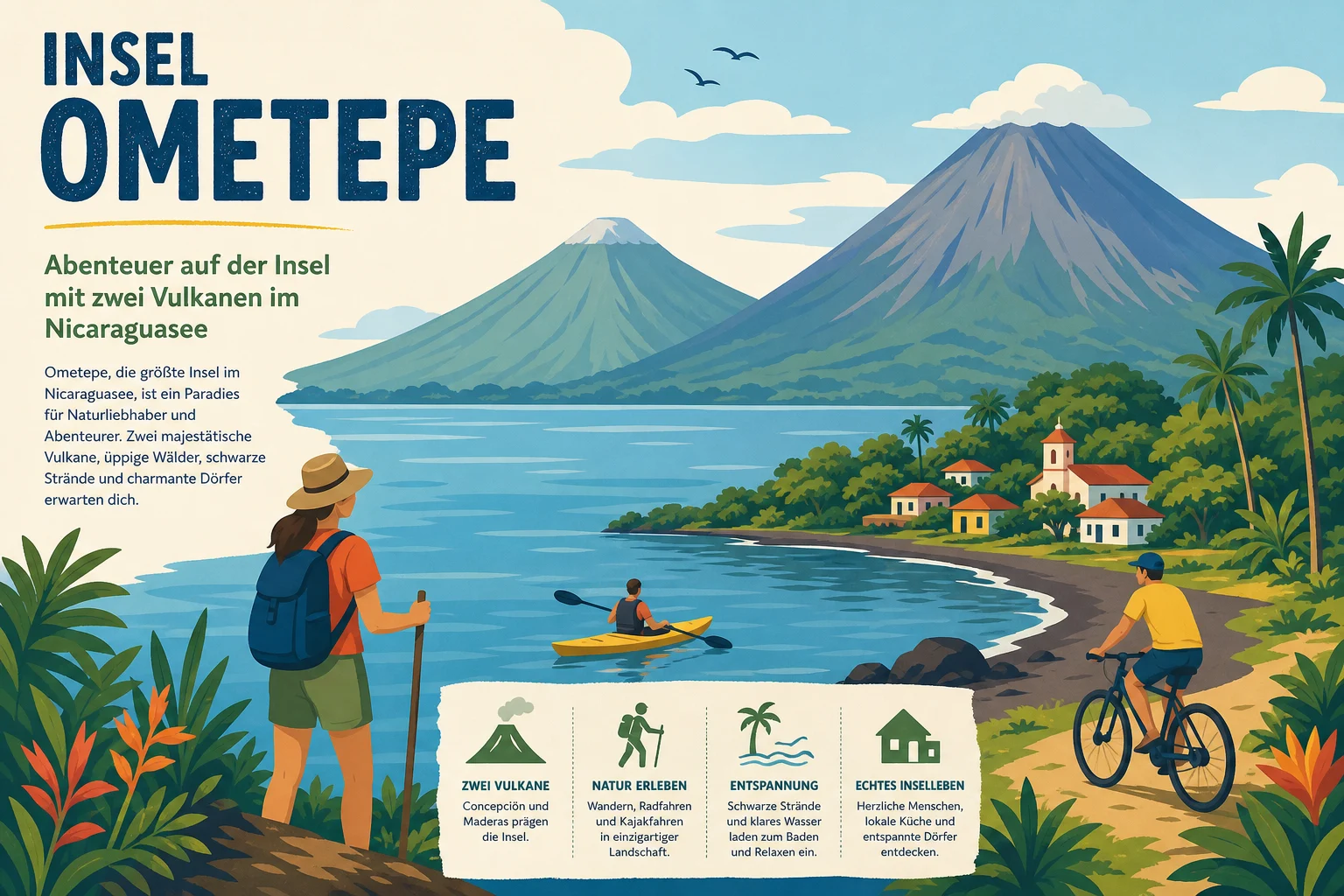Insel Ometepe: Zwei Vulkane, Wanderwege und Dörfer im Nicaraguasee