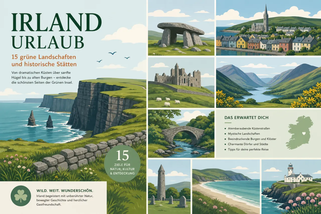 Irland Urlaub: 15 grüne Landschaften und historische Stätten