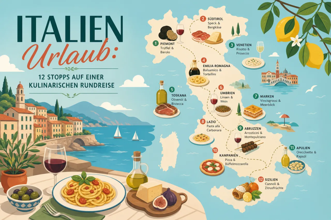 Italien Urlaub: 12 Stopps auf einer kulinarischen Rundreise