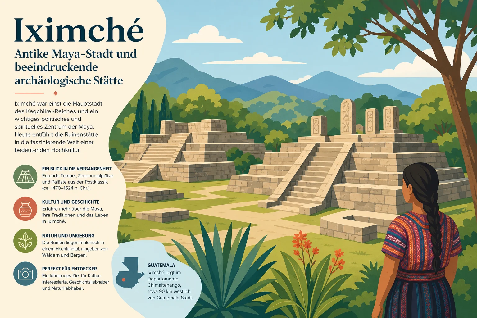 Iximché: Antike Maya-Stadt und archäologische Stätte in Guatemala