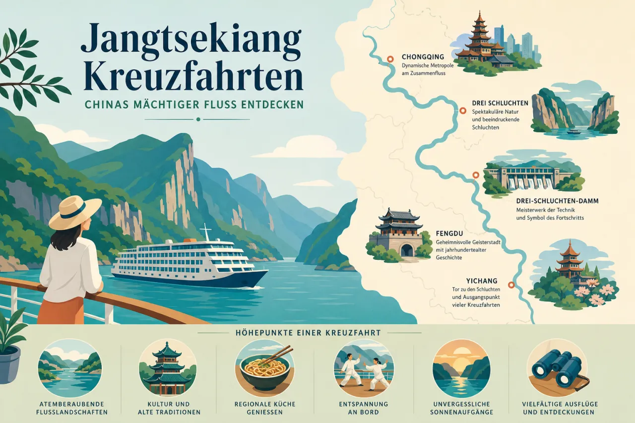 Jangtsekiang Kreuzfahrten: Chinas mächtiger Fluss entdecken