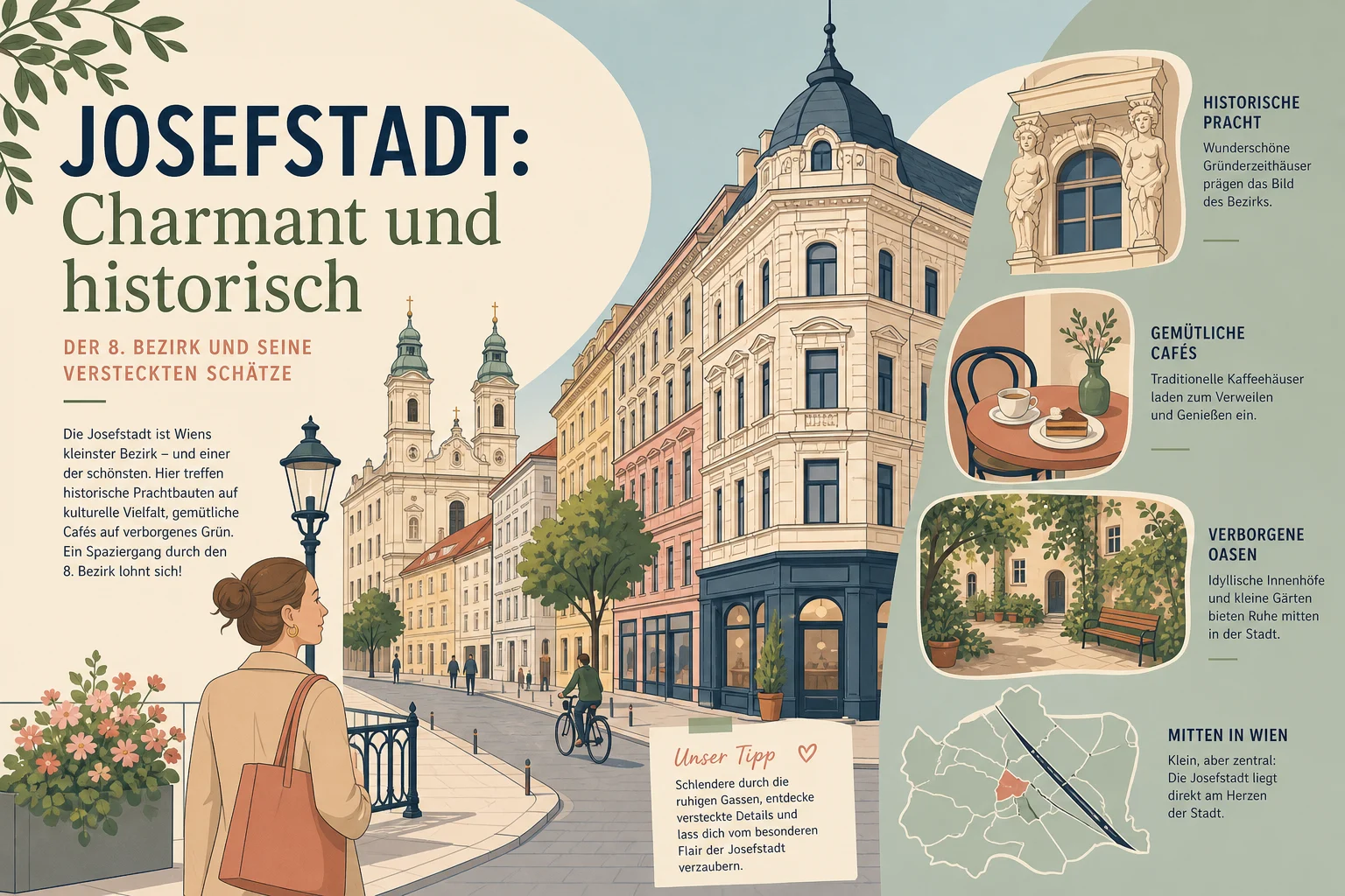 Josefstadt: Der 8. Bezirk in Wien mit Theater, Kaffeehäusern und stillen Innenhöfen