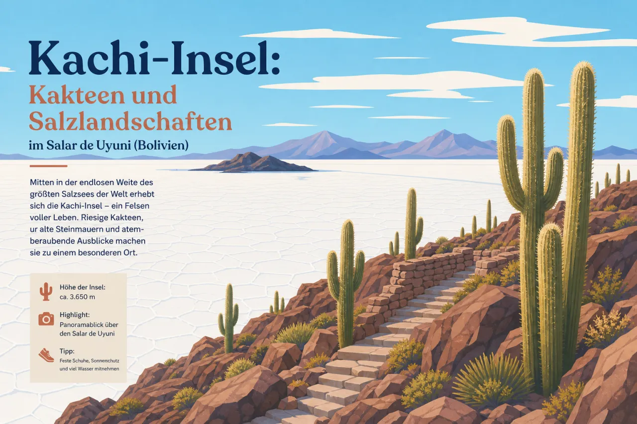 Kachi-Insel: Kakteen und Salzlandschaften im Salar de Uyuni