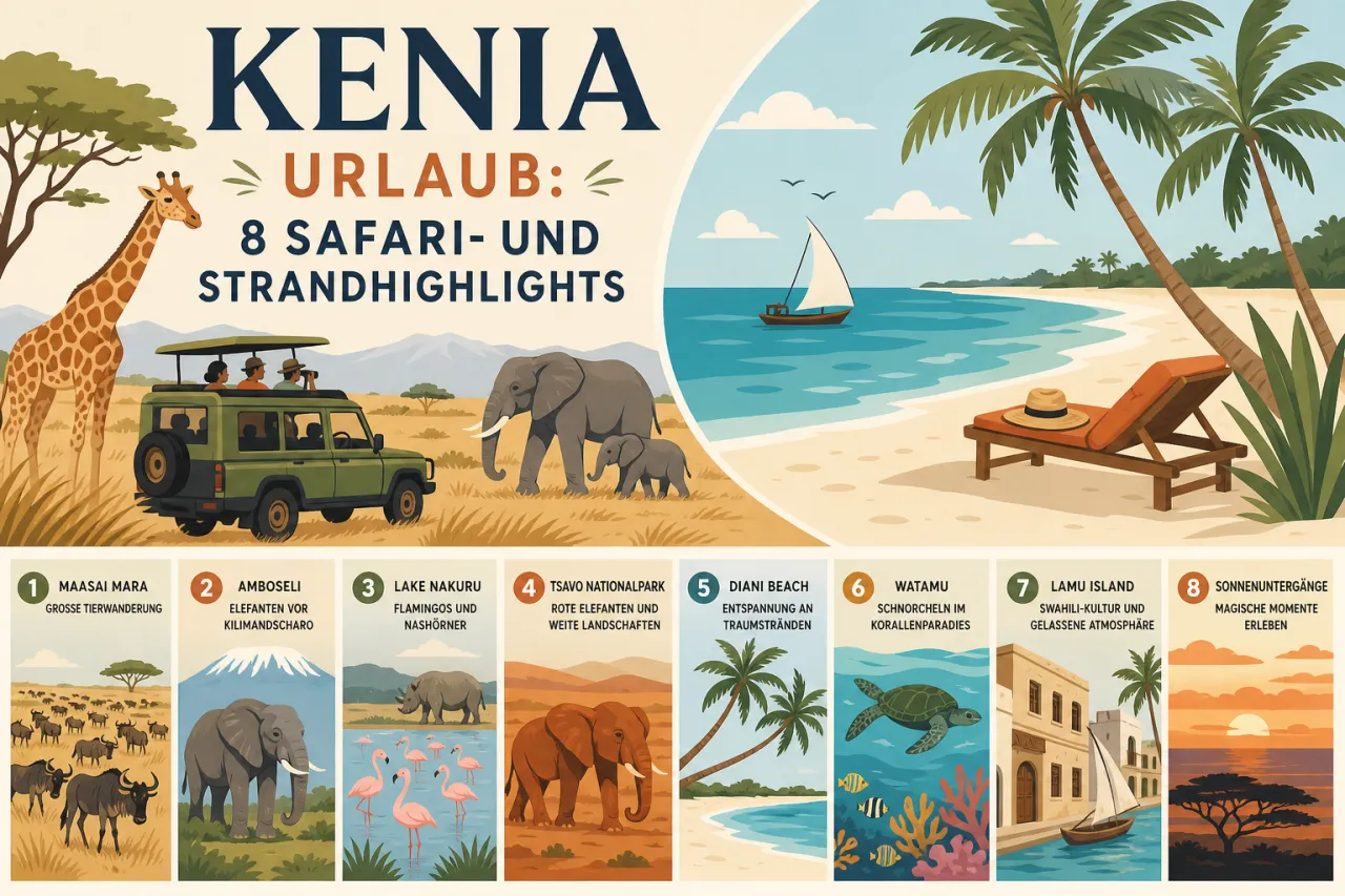 Kenia Urlaub: 8 Safari- und Strandhighlights