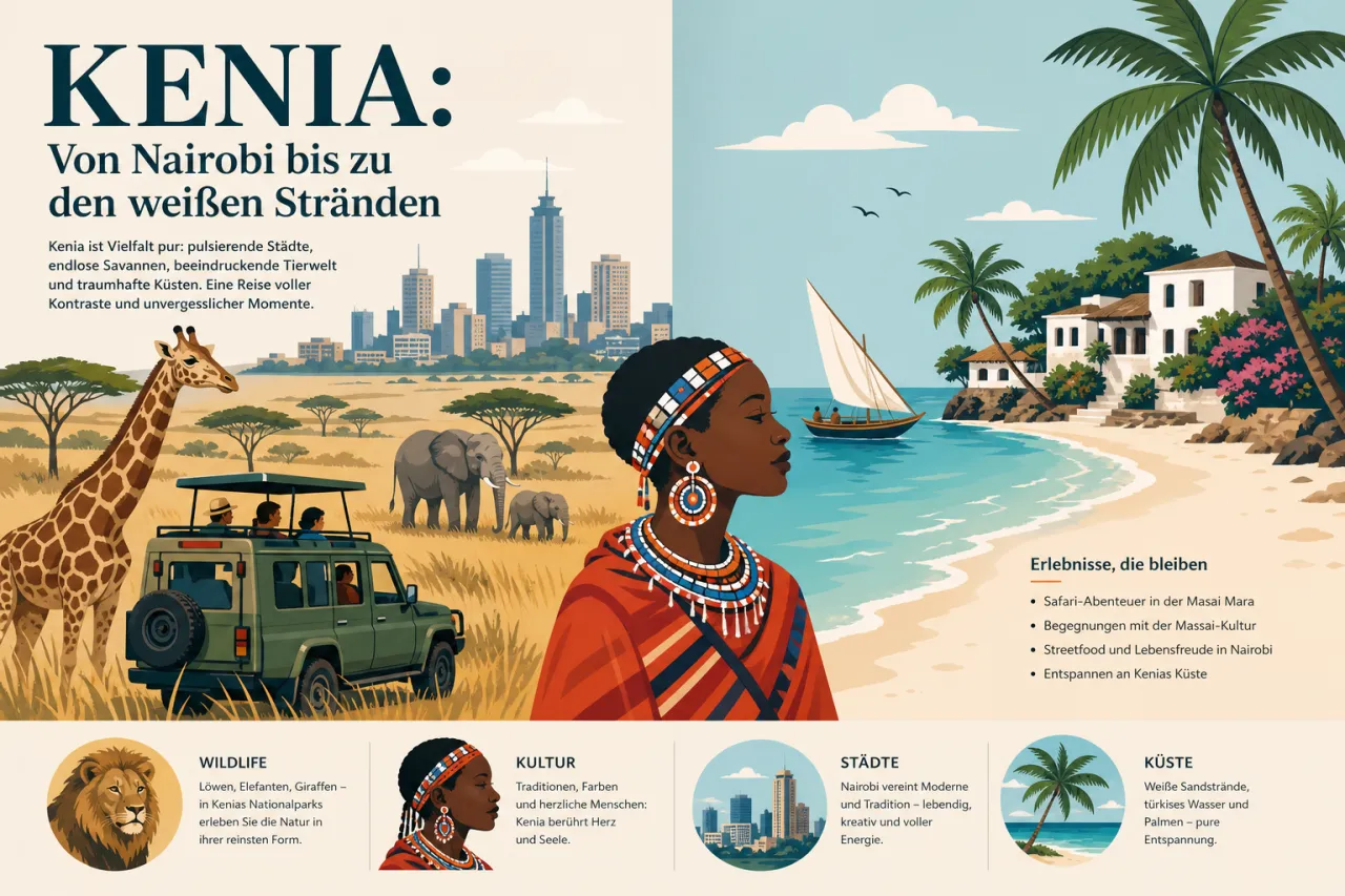 Kenia: Von Nairobi bis zu den weißen Stränden