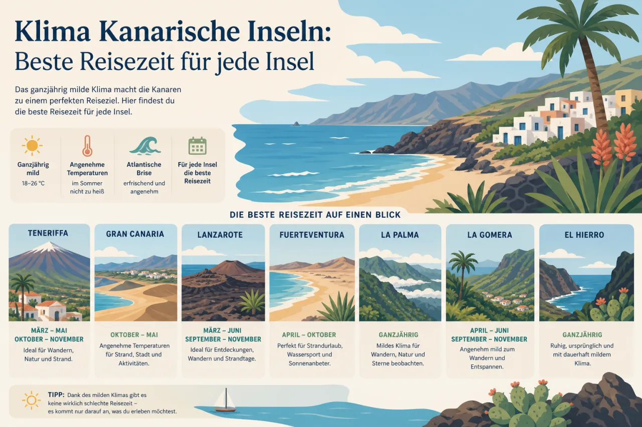 Klima Kanarische Inseln: Beste Reisezeit für jede Insel