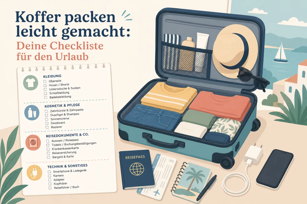 Koffer packen leicht gemacht: Deine Checkliste für den Urlaub