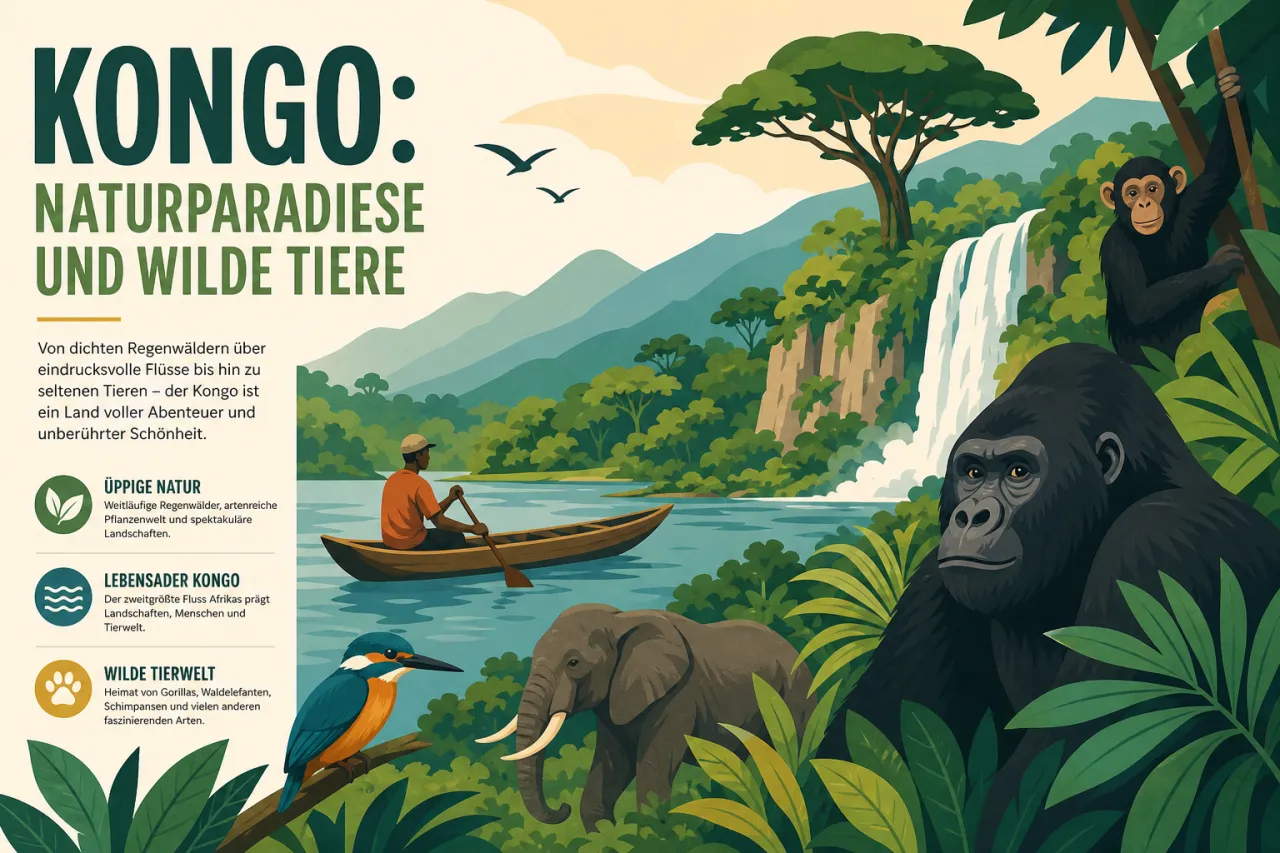Kongo: Naturparadiese und wilde Tiere