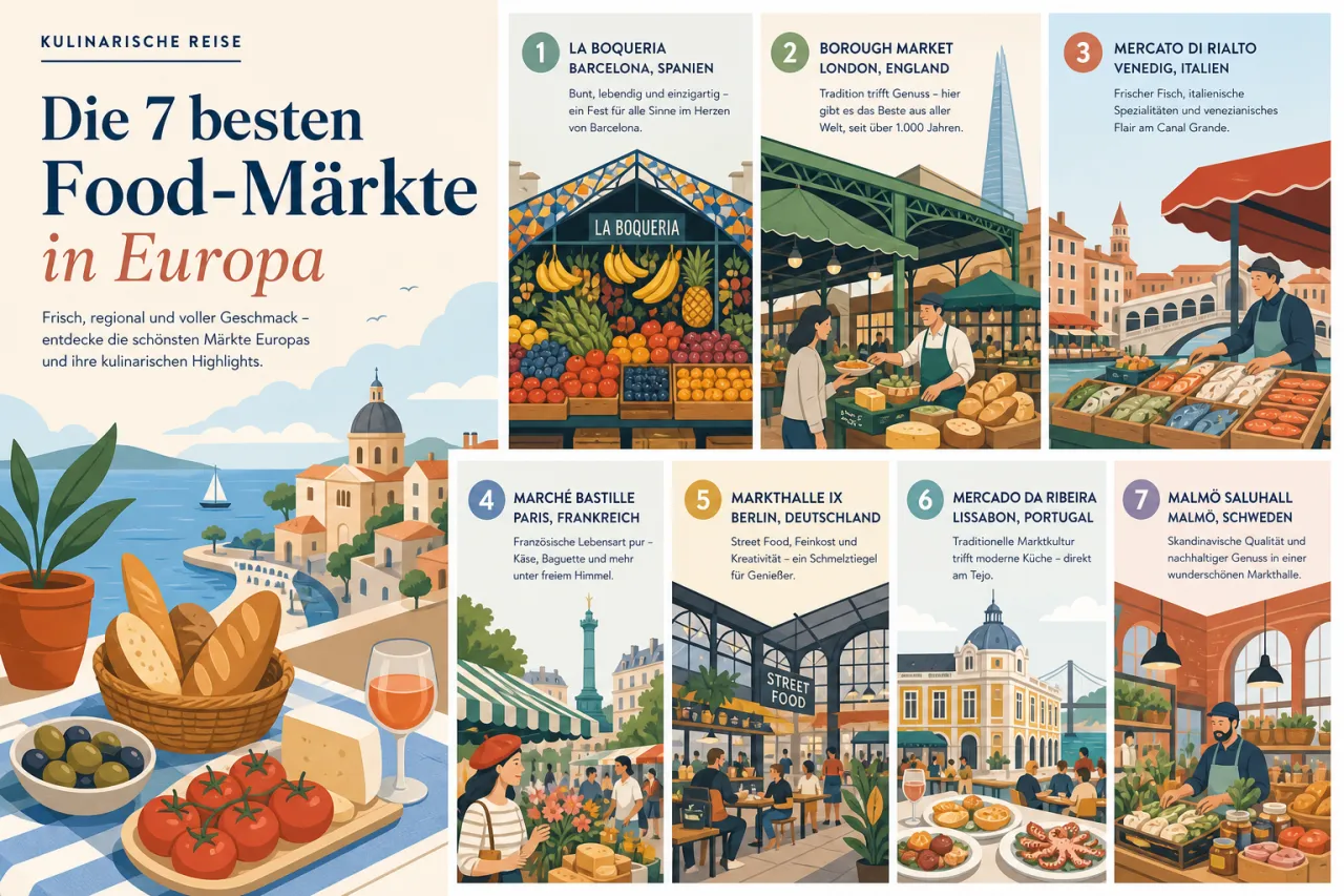 Kulinarische Reise: Die 7 besten Food-Märkte in Europa