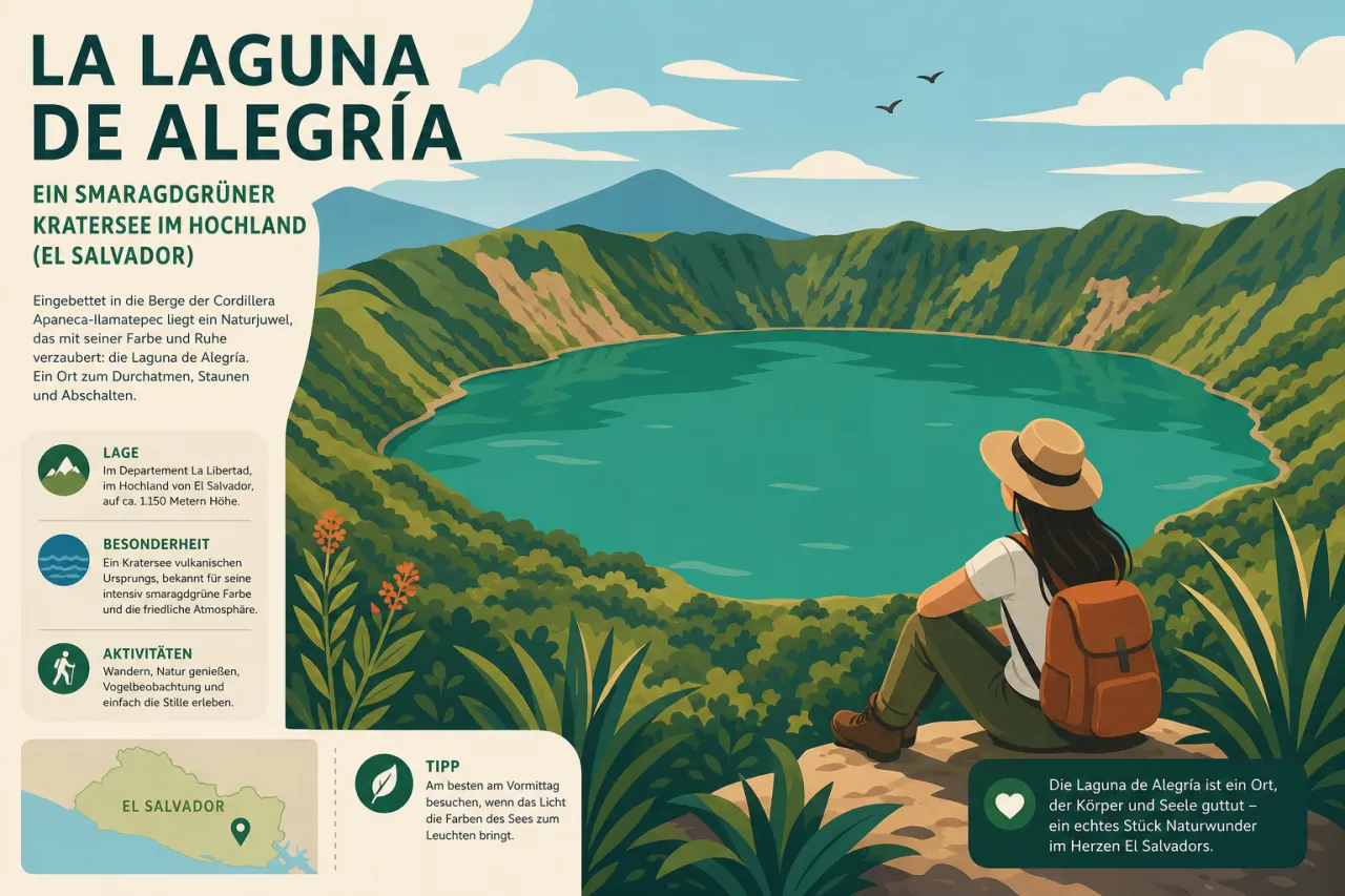 La Laguna de Alegría: Smaragdgrüner Kratersee im Hochland von El Salvador