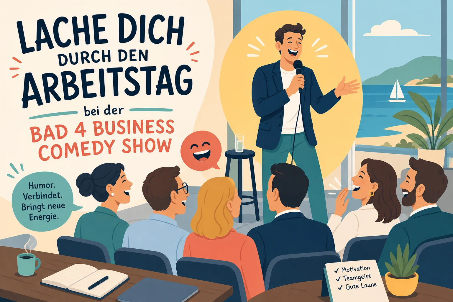 Lache dich durch den Arbeitstag bei der Bad 4 Business Comedy Show