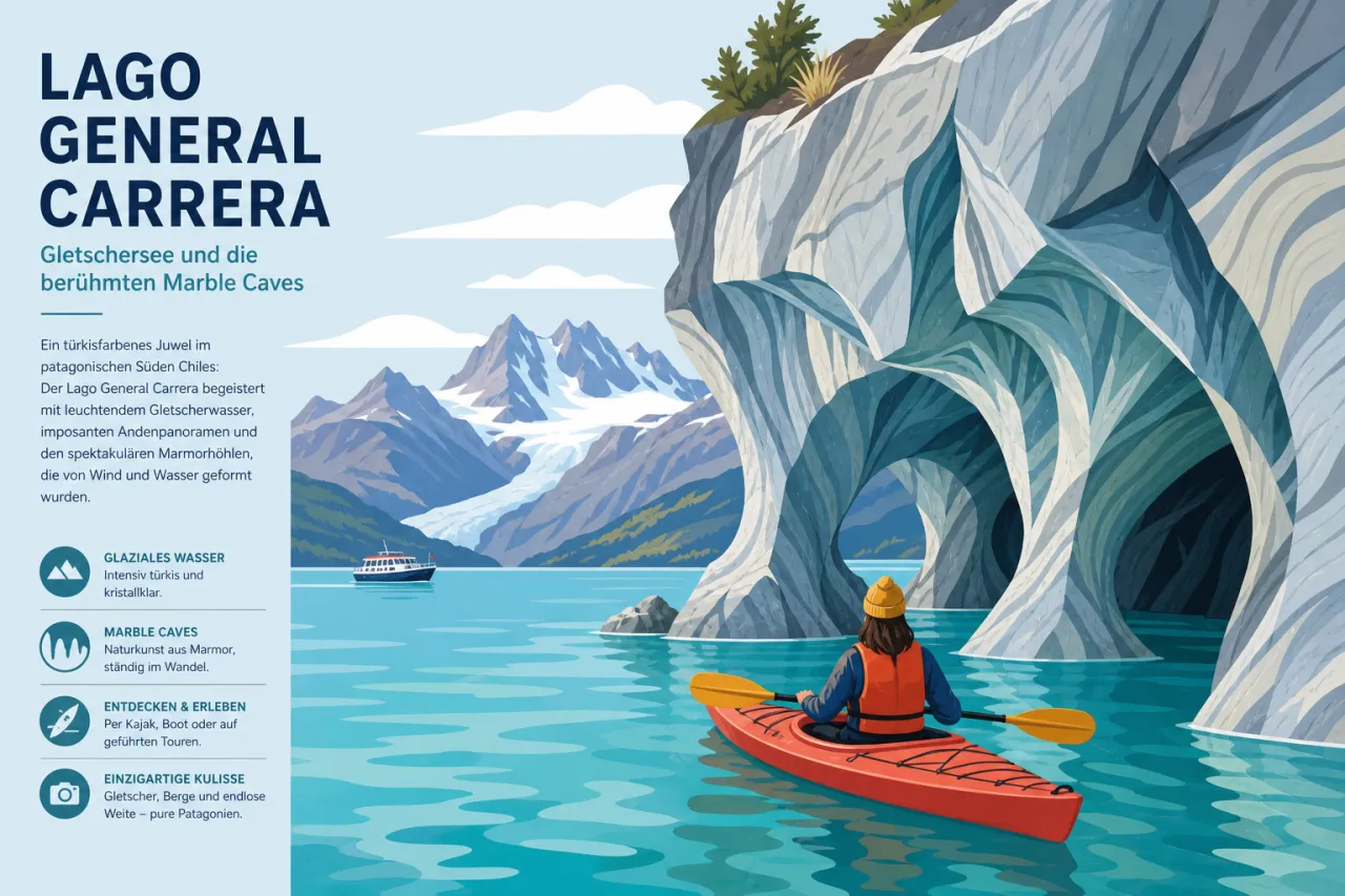Lago General Carrera: Gletschersee und die berühmten Marble Caves