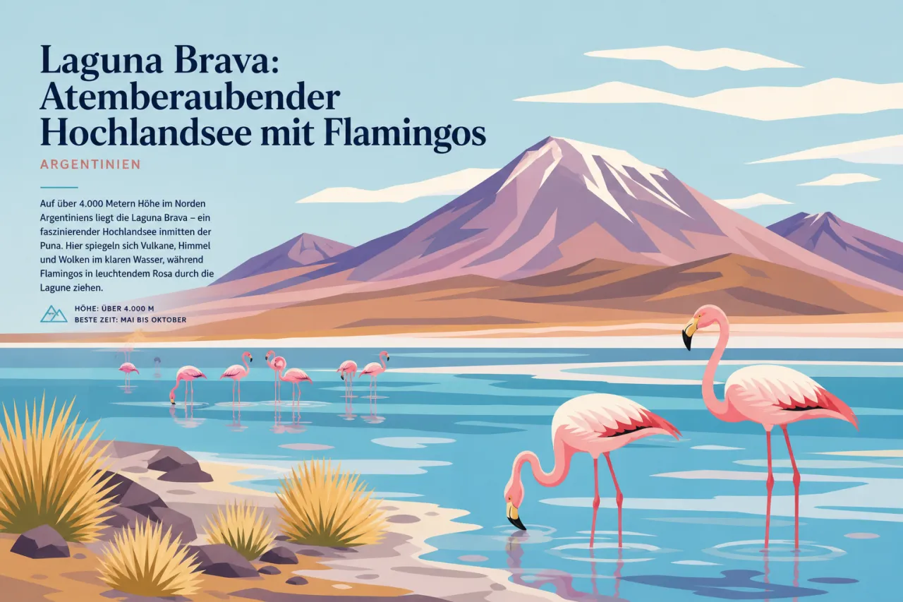 Laguna Brava: Hochlandsee mit Flamingos in den Anden